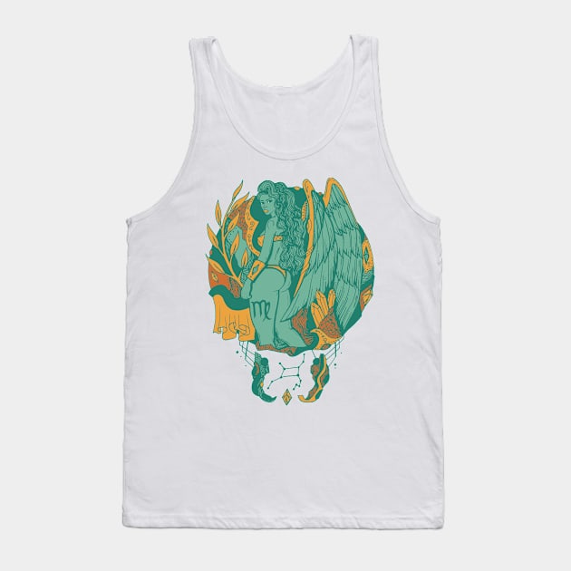 Mountain Green Virgo Beauty Tank Top by kenallouis